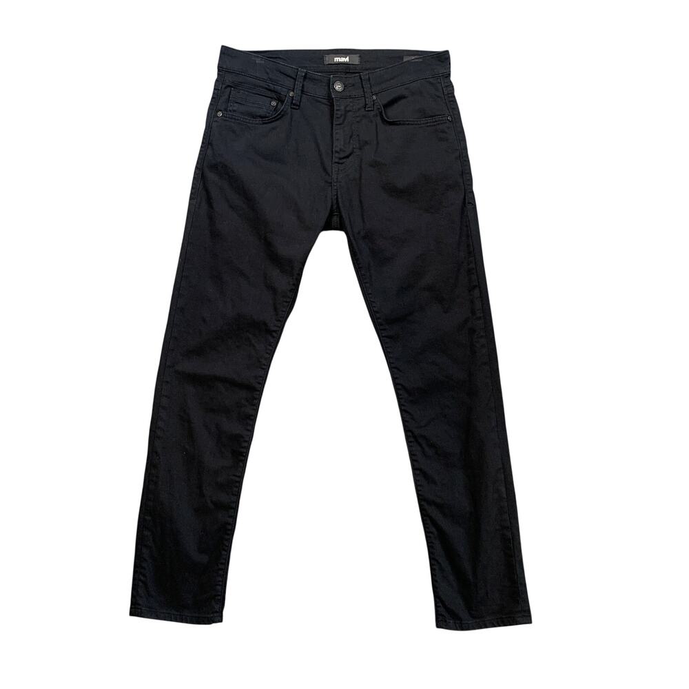 Mavi Jeans Men 30 Black Denim Jake Slim Leg Stretch Cotton Blend Zip Fly Pockets